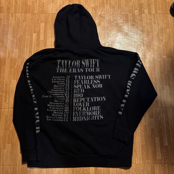 Taylor Swift The Eras Tour Black Hoodie XL Concert Merch - Picture 4 of 5